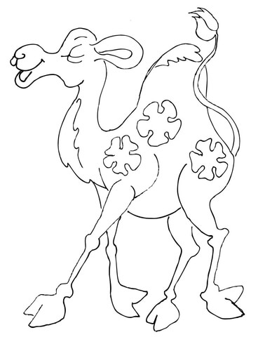 Funny Camel Cub  Coloring Page